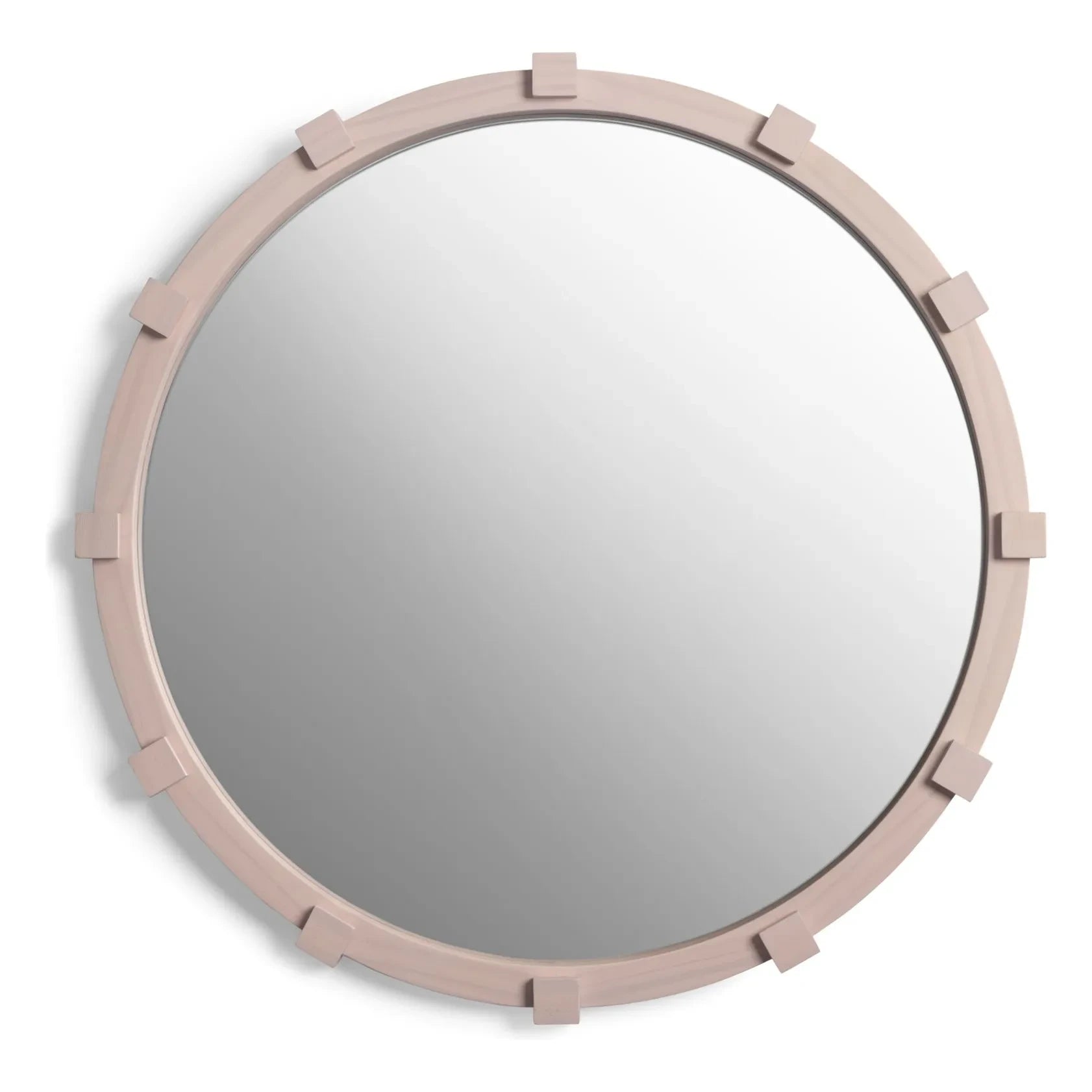 &Klevering - Chunk Round Mirror | Light Pink