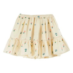 Emile et Ida - Embroidered Floral Skirt | Light Yellow