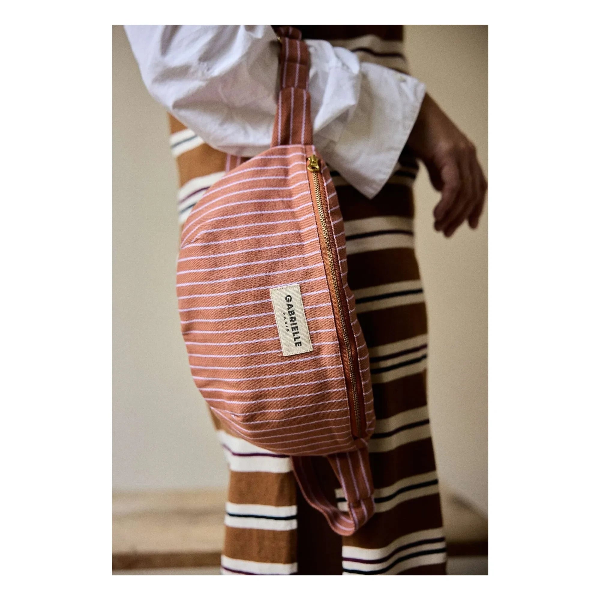Gabrielle Paris - Lilac Striped Banana Bag | Lilac