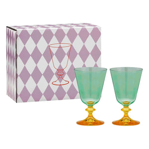 Anna + Nina - Arancia Wine Glasses - 2-Piece Set | Green