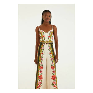 Farm Rio - Wonder Rio Linen Jumpsuit | Ecru