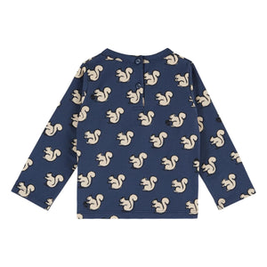 Emile et Ida - Squirrels Organic Cotton T-Shirt | Night Blue