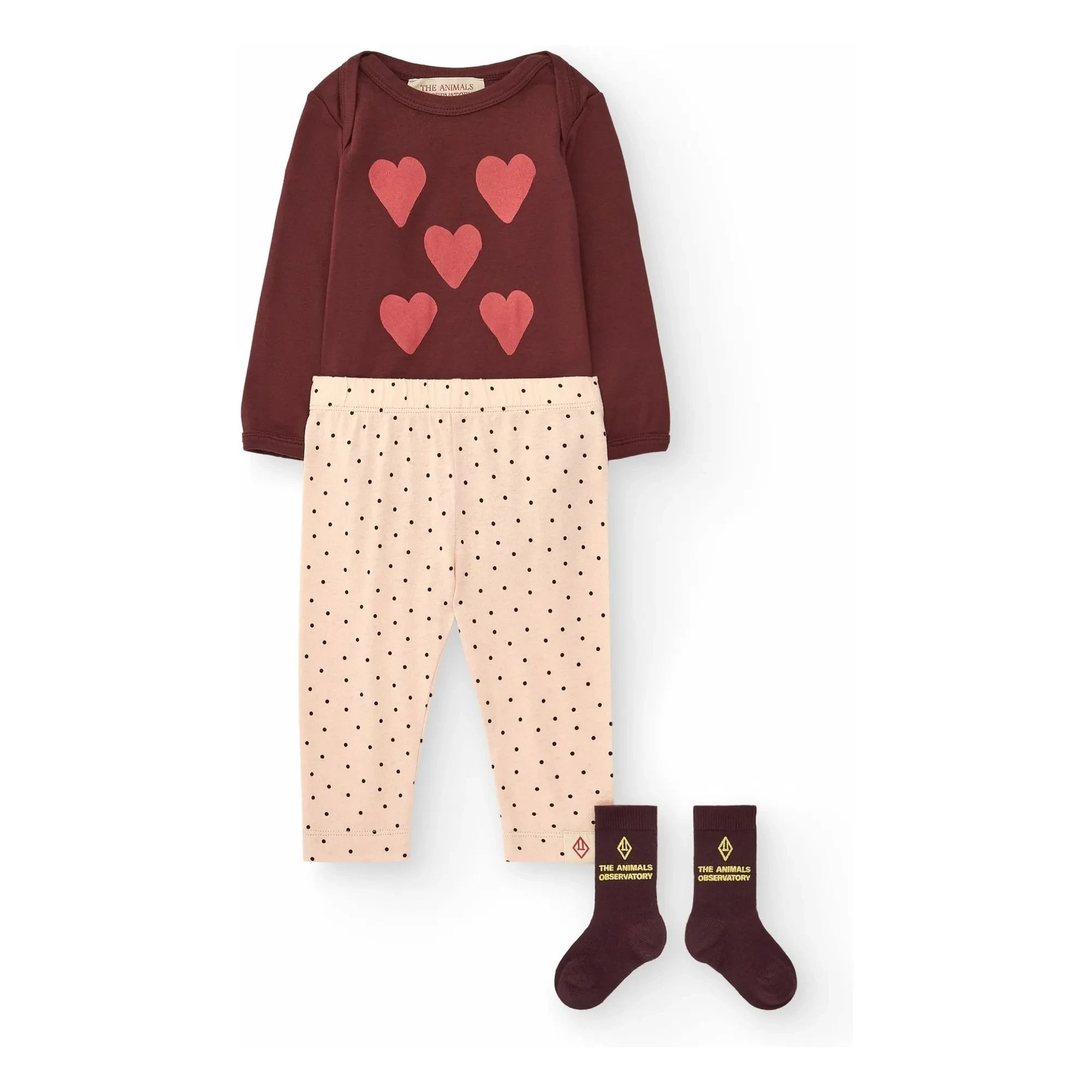 The Animals Observatory - Wasp Body Hearts Organik Pamuk | Bordo