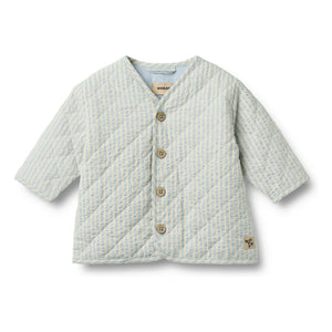 Wheat - Saxo Striped Organic Cotton Quilted Jacket | Light Blue