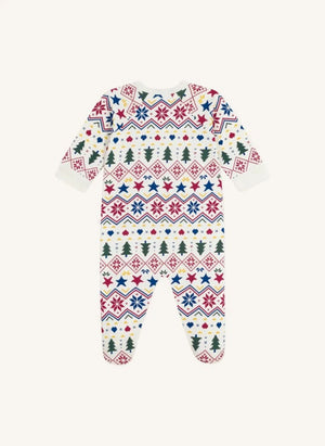 Petit Bateau - Sleep Well Noel Pijamaları Organik Pamuk | Ecru