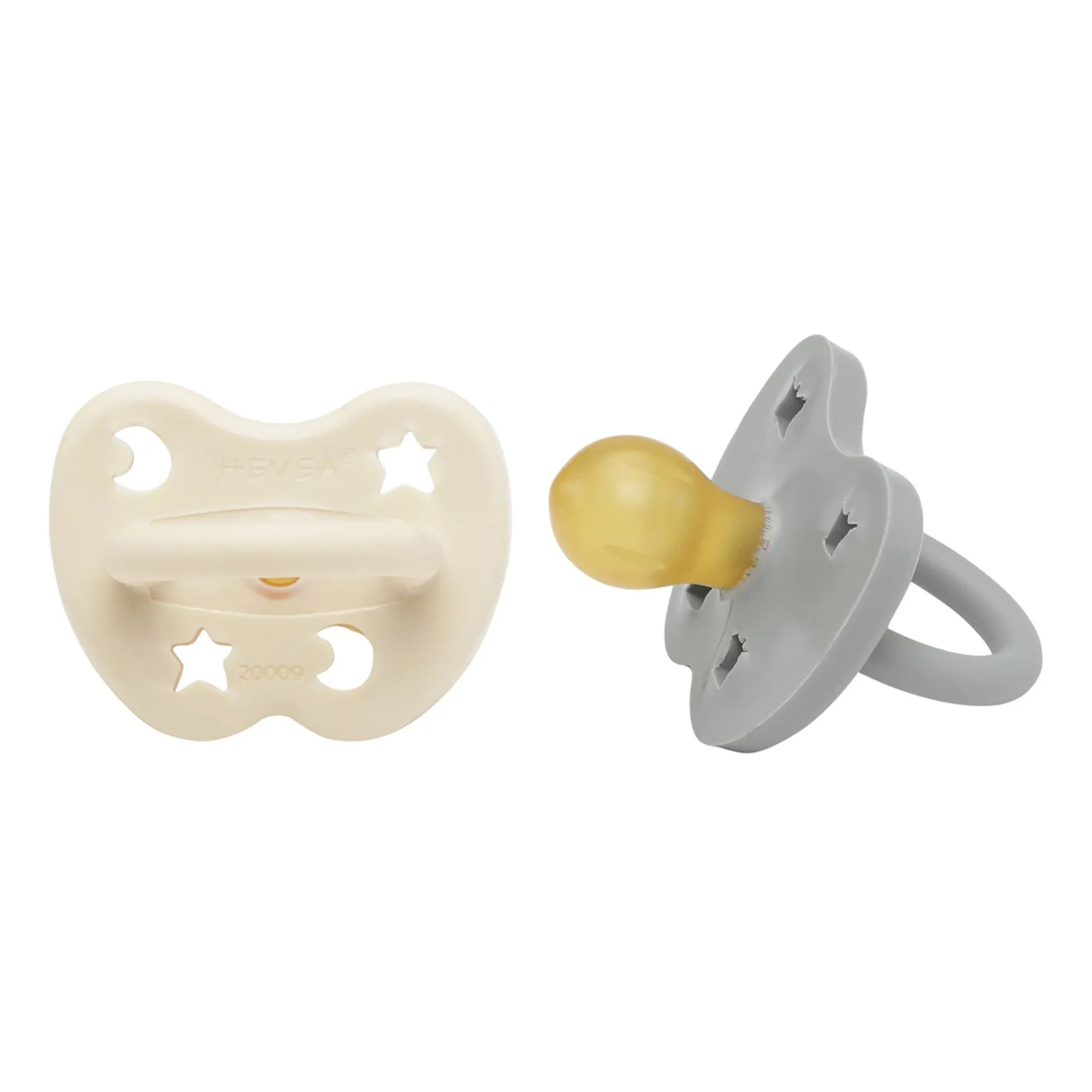 Hevea - Natural Rubber Pacifiers - Set of 2 | Light Gray