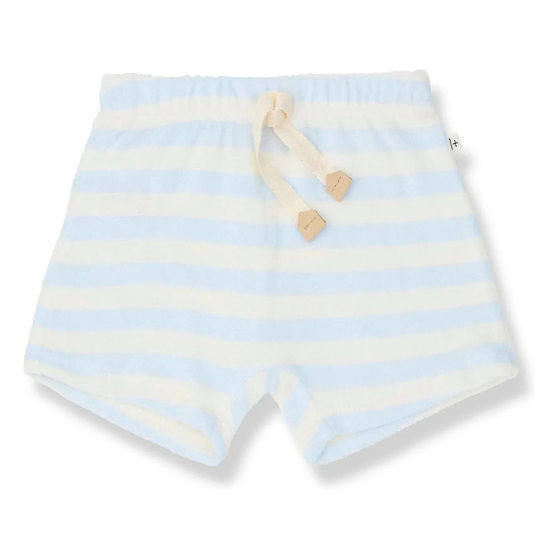 1+ in the family - Feres Striped Towel Bermuda Shorts | Pale Blue