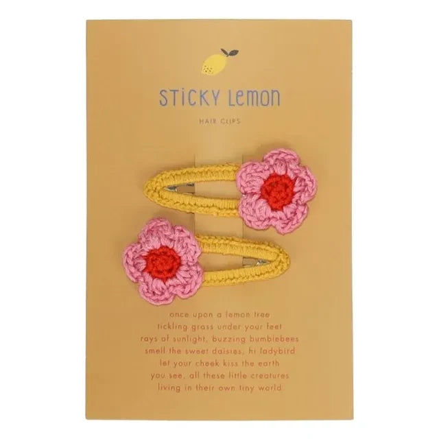 Sticky Lemon - Set of 2 Flower Clips | Pale Pink