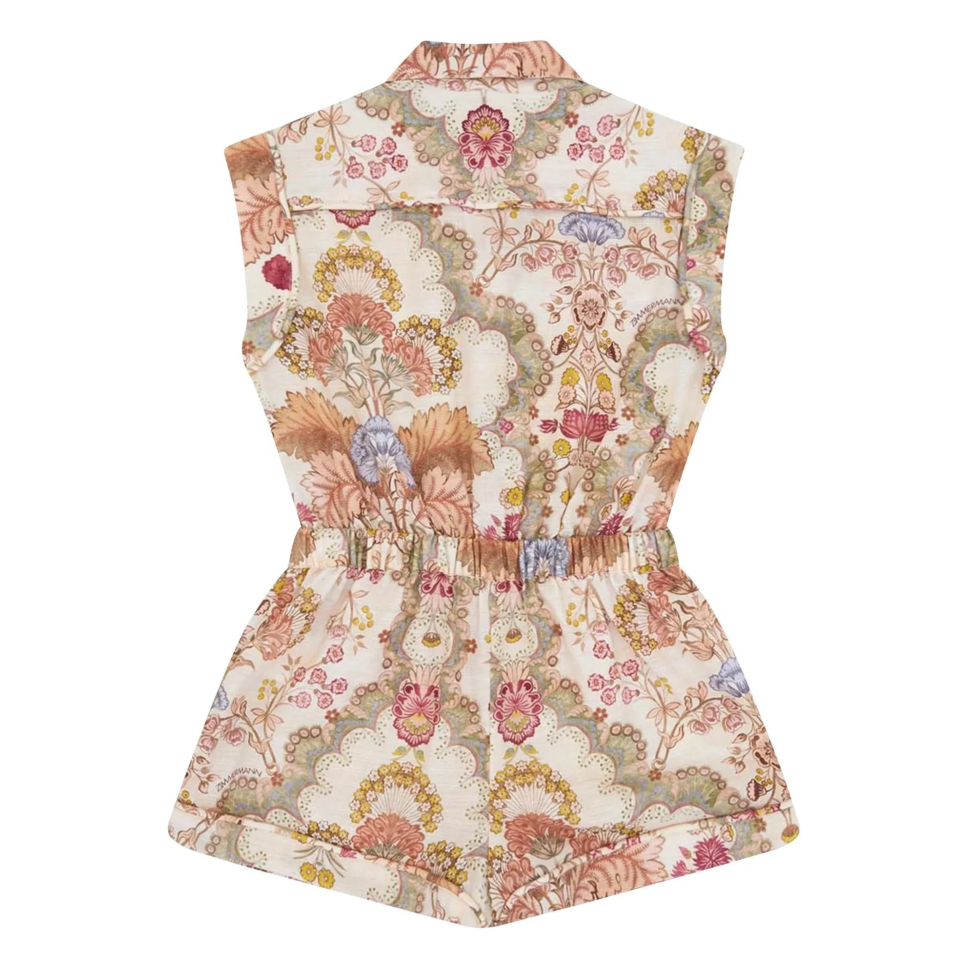 Zimmermann - Daytime Jumpsuit Shorts with Floral Pattern | Cream