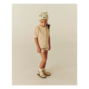 Copenhagen Colors - Organic Cotton Jacquard Check Shorts | Beige Pink