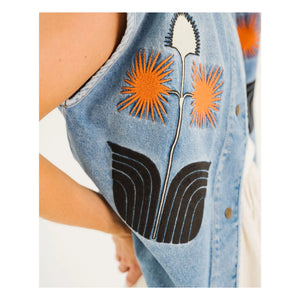 Tinsels - Edel Sleeveless Denim Jacket | Blue
