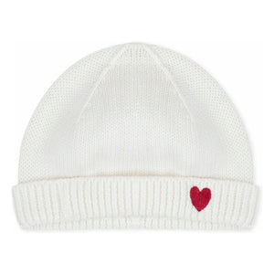 Petit Bateau - Organic Cotton Heart Hat | White