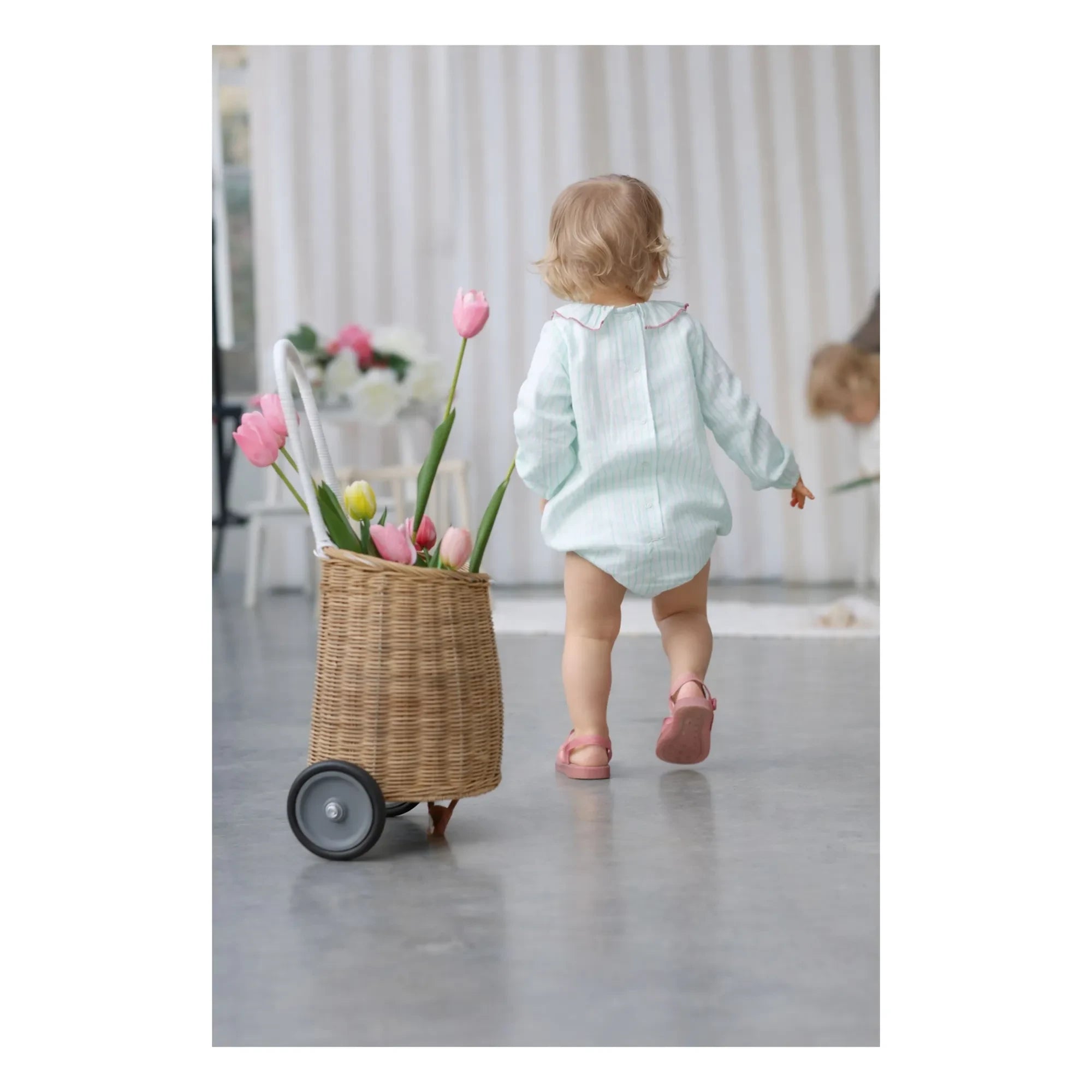 Lililotte - Castille striped organic cotton romper | Mint Green