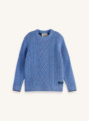 Scotch & Soda - Kablolu Örgü Kazak | Mavi