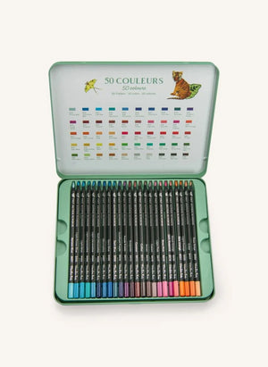 Moulin Roty - Metal Colored Pencil Case - World Tour