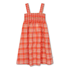 Repose AMS - Carreaux Smocked Dress | Coral