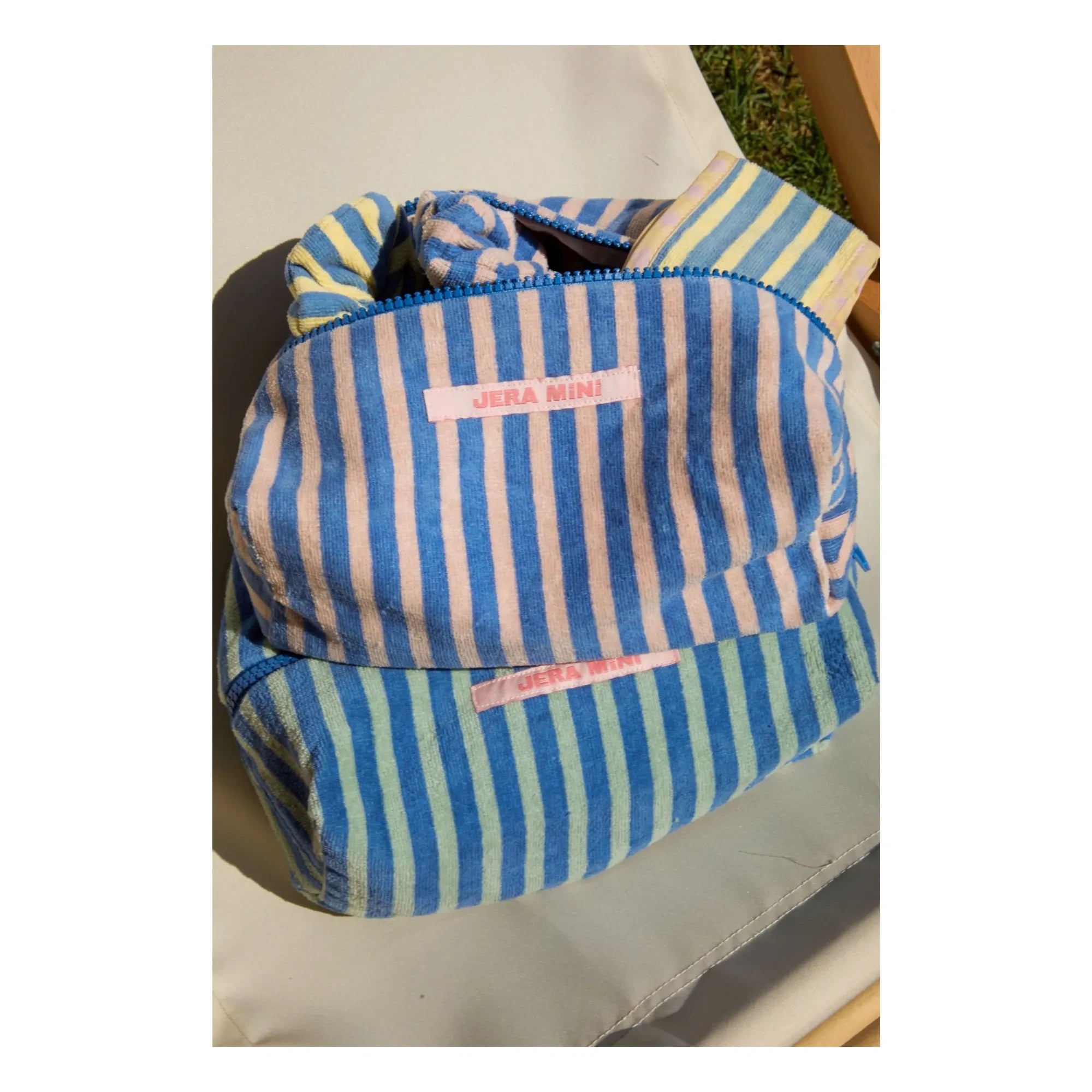 Jera Mini - Green Waterline Striped Towel and Pencil Case