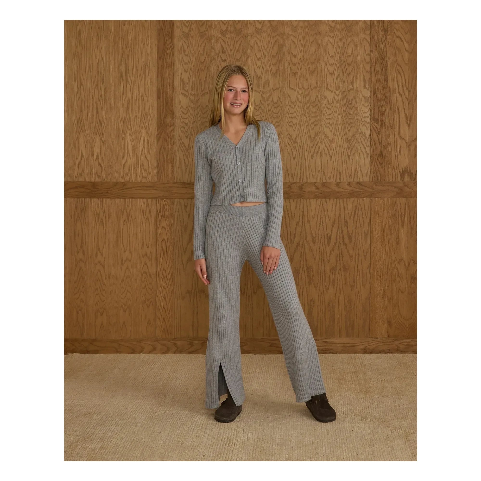 Rylee + Cru - Ribbed Knit Vest | Gray Blue