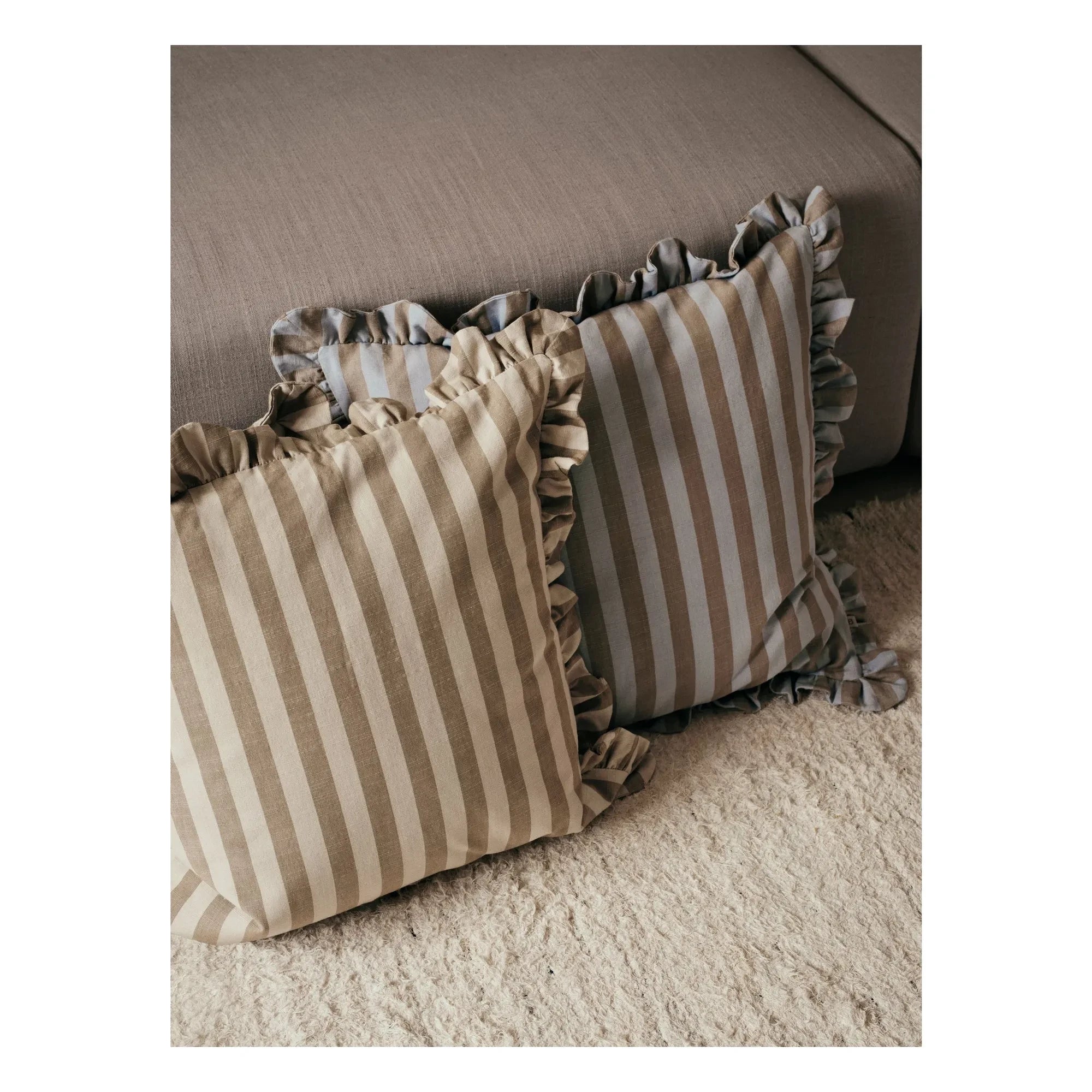 Broste Copenhagen - Ina Square Pillowcase | Blue