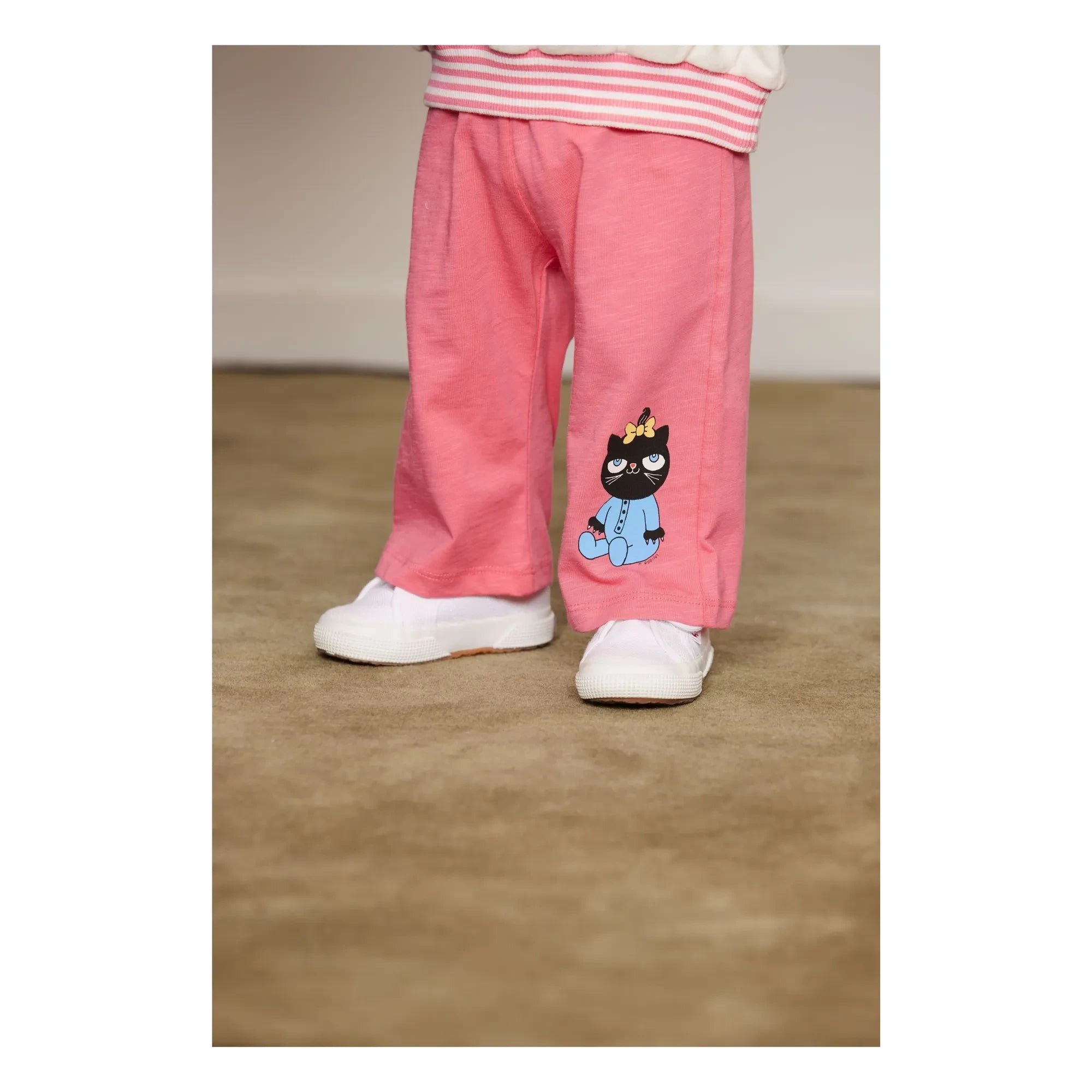Mini Rodini - Çizgili sweatshirt Ping Pong Organik pamuk | Beyaz