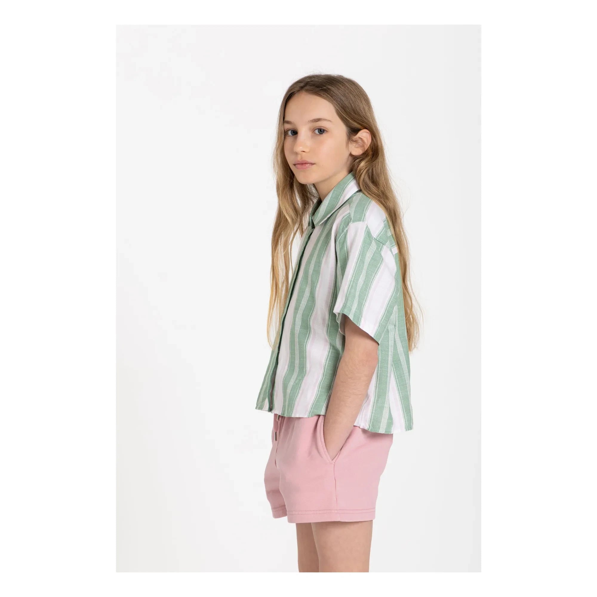 Smallable Kid - Sawyer Striped Shirt | Mint Green
