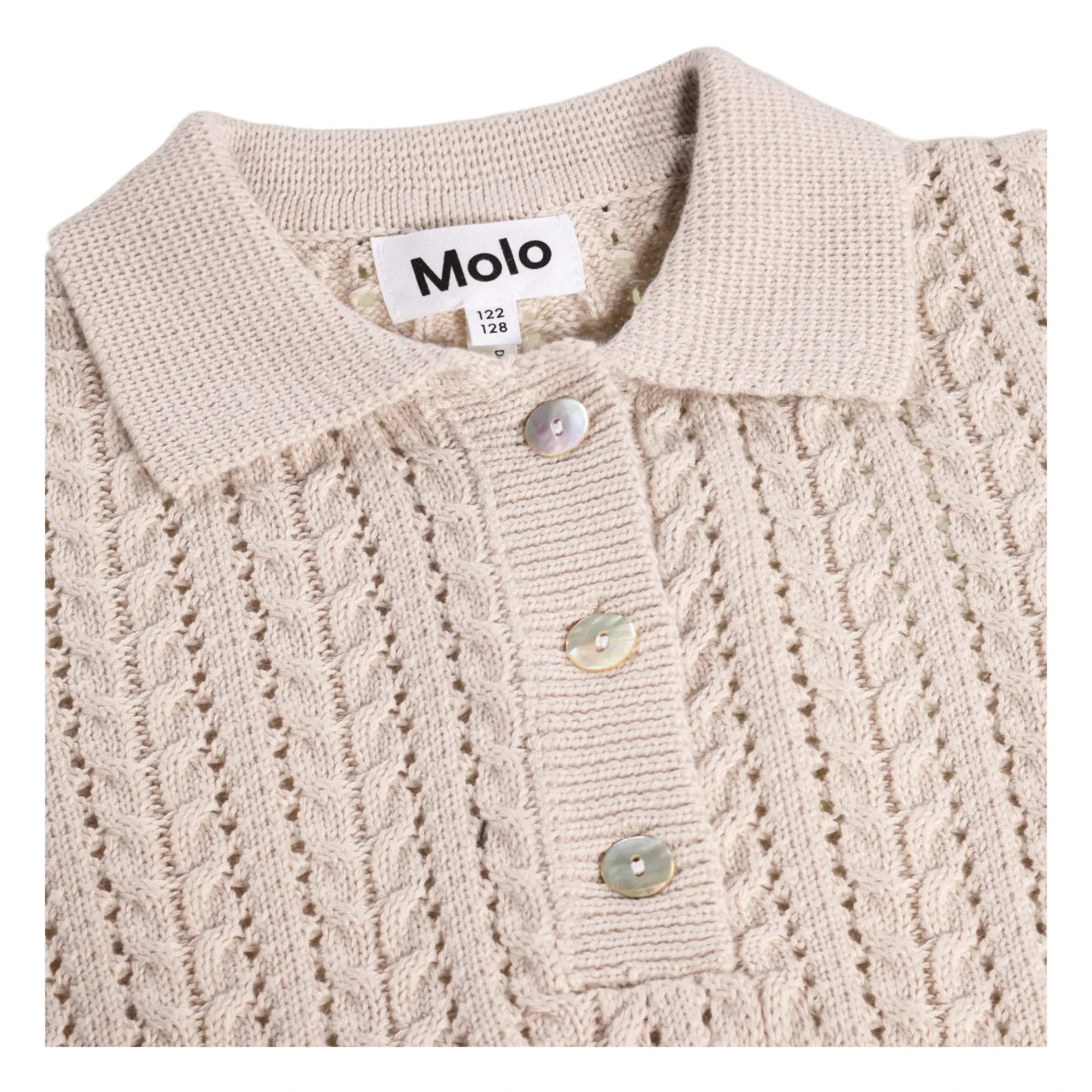 Molo - Gretel Organic Cotton Tricot Polo Shirt | Beige