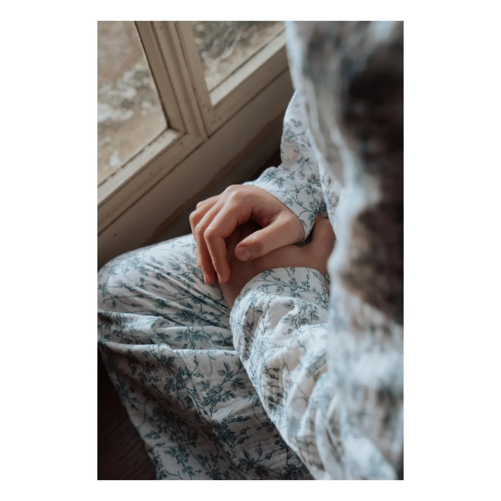 Risu Risu - Lao Organic Cotton Muslin Floral Pajamas | Blue
