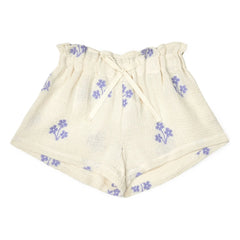 Mipounet - Sandrine Organic Cotton Floral Shorts | Ecru