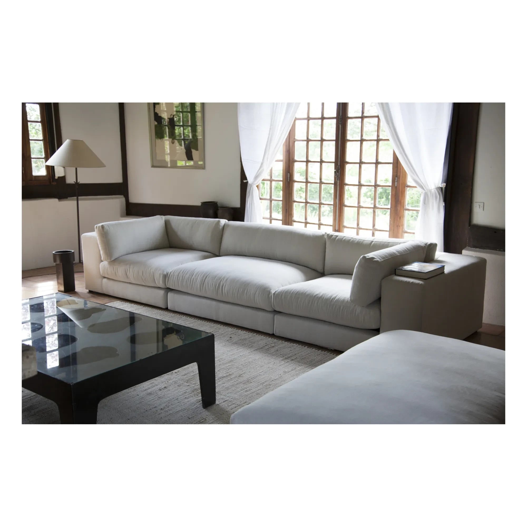 Panac Edition - Bellechasse 2-Person Fireplace Armchair, Bouclé - 120 cm | Off-White