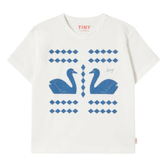 Tinycottons - Swans Losanges Organic Cotton T-shirt | White