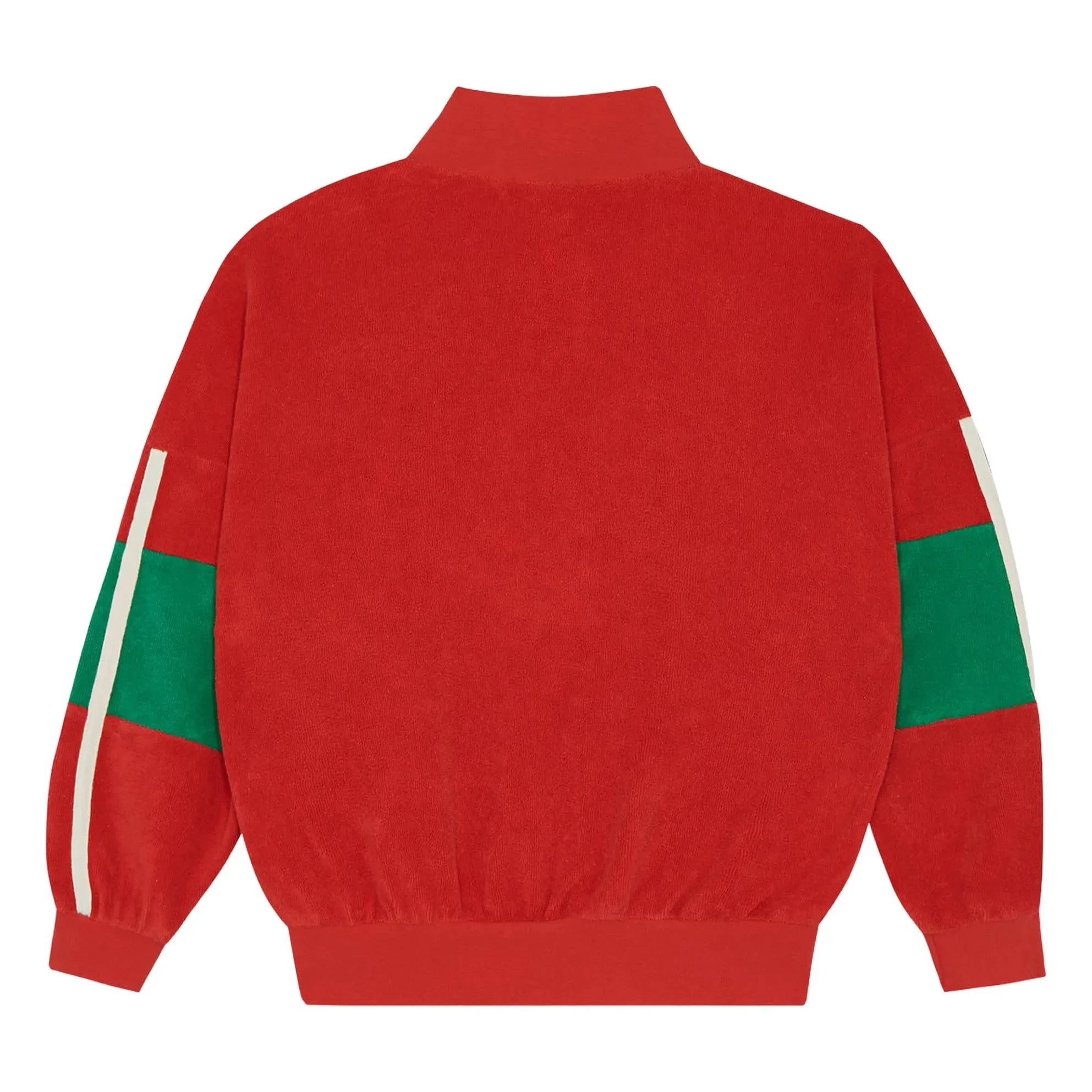The Campamento - Color Blocked Fleece Zip-Up Sweatshirt | Red