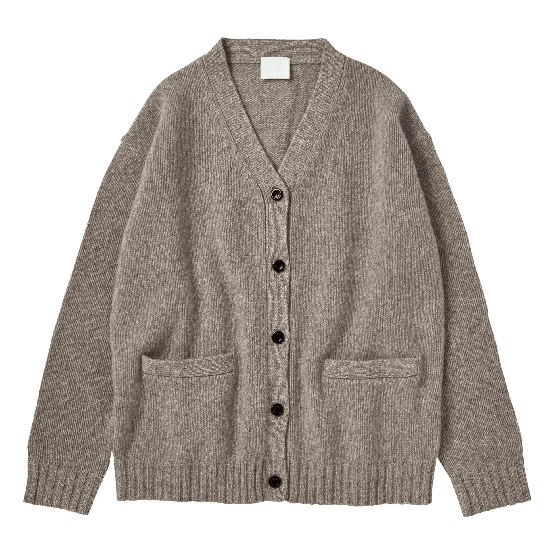 FUB - Women's Collection Lambswool Cardigan | Heather Beige
