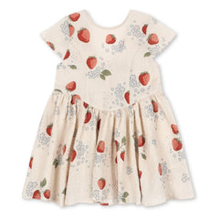Konges Sløjd - Ava Strawberry Organic Cotton Dress | Beige