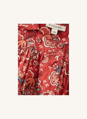 Caramel - Clara Liberty Baby Dress | Red