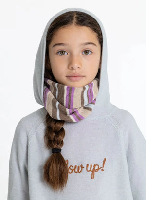 Smallable Kid - Ninon Striped Wool Scarf | Pink