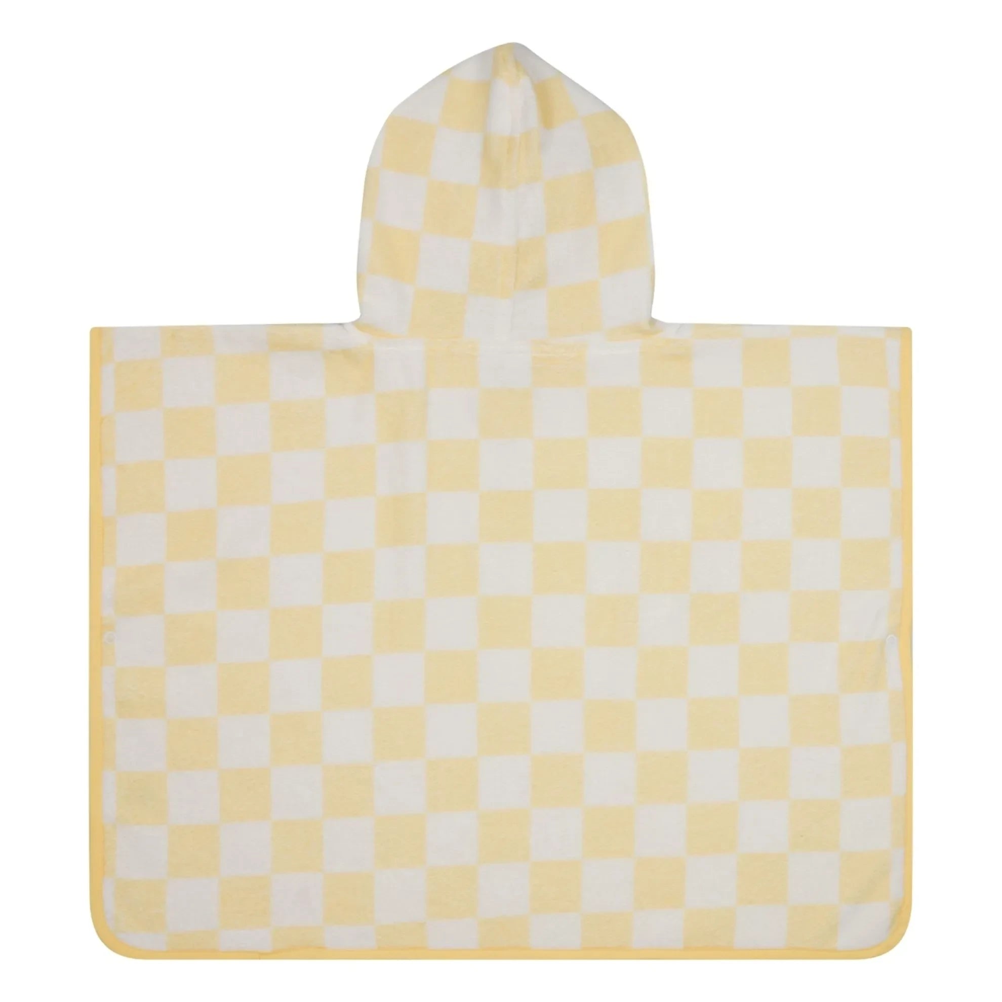 Jera Mini - Gingham Towel Poncho | Light Yellow
