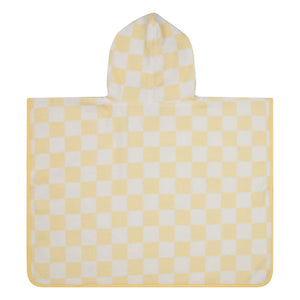 Jera Mini - Gingham Towel Poncho | Light Yellow