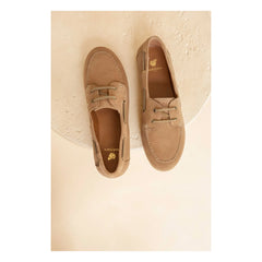Bobbies - Betsy Suede Boat Shoe | Beige