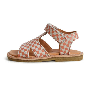 du Loua - Du Alfie Checked Sandals | Coral