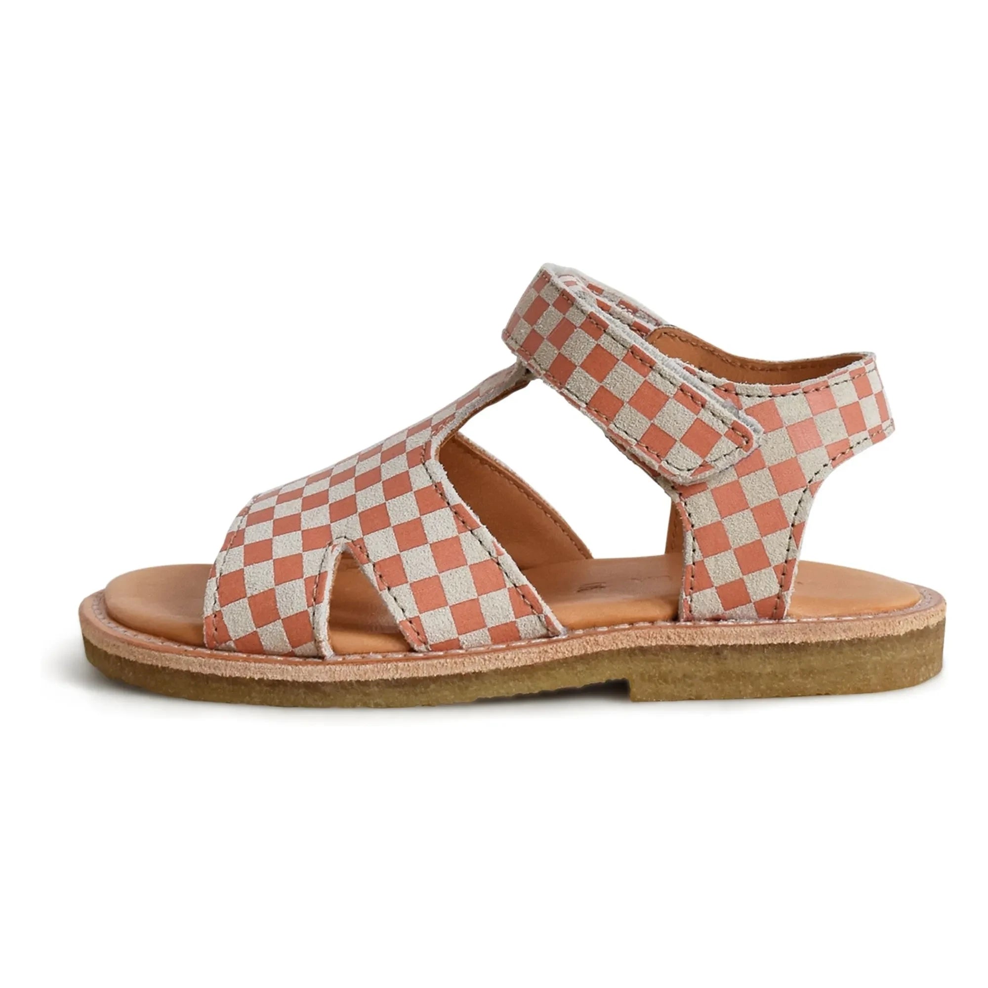 du Loua - Du Alfie Checked Sandals | Coral