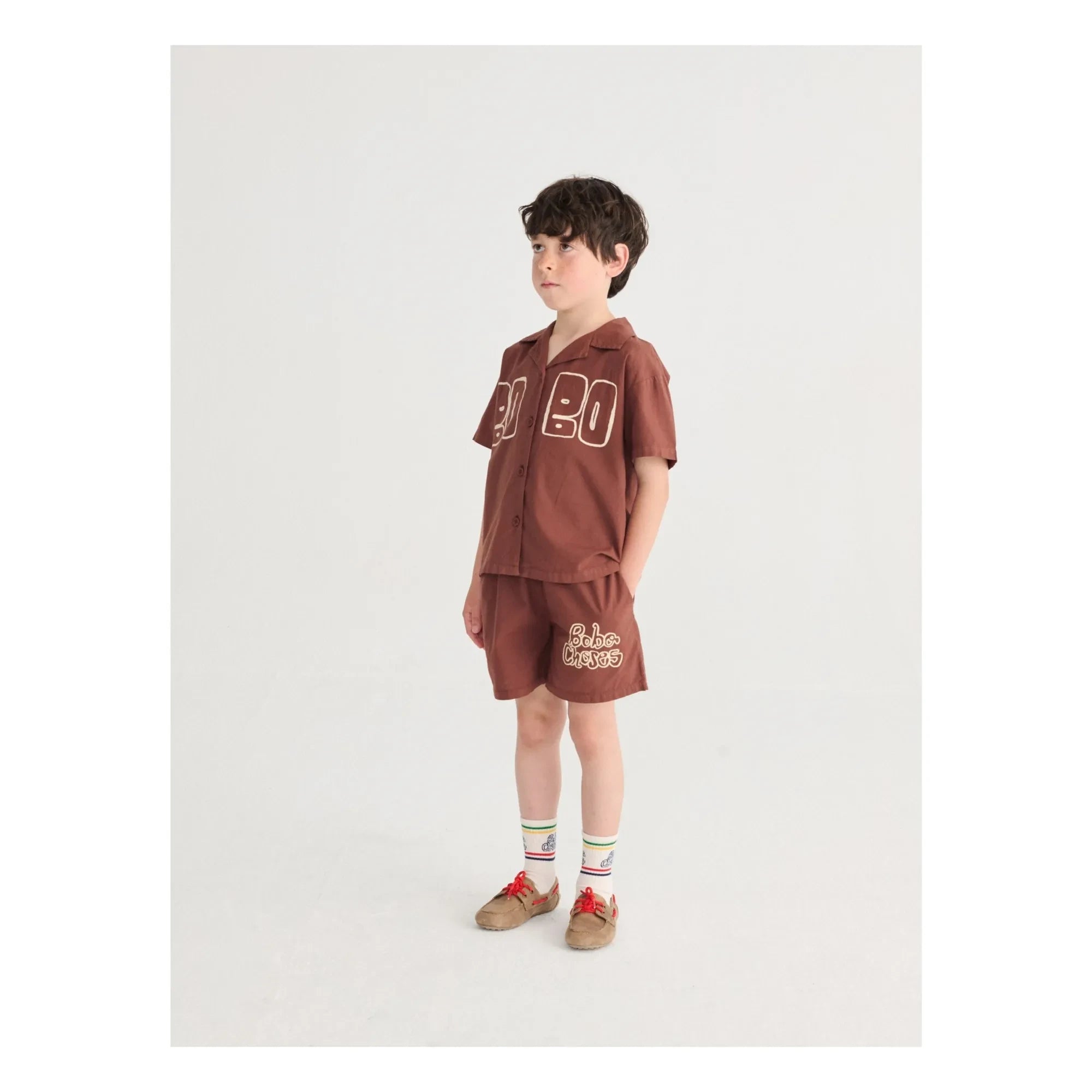Bobo Choses - Bobo Choses Organic Cotton Elastic Shorts | Brown
