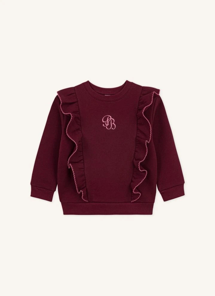 Petit Bateau - PB ruffled sweatshirt | Burgundy