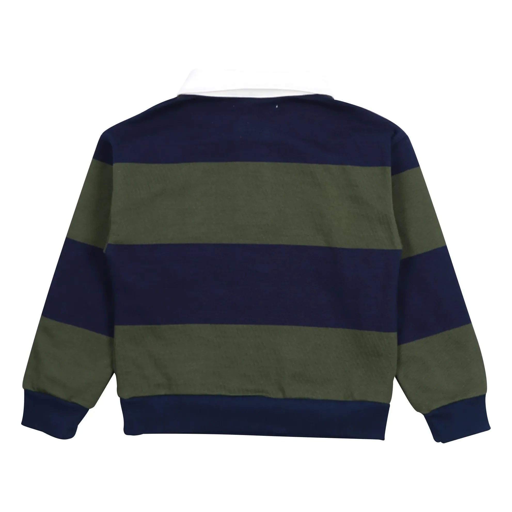 the new society - Tomas Organic Cotton Striped Polo T-Shirt | Navy