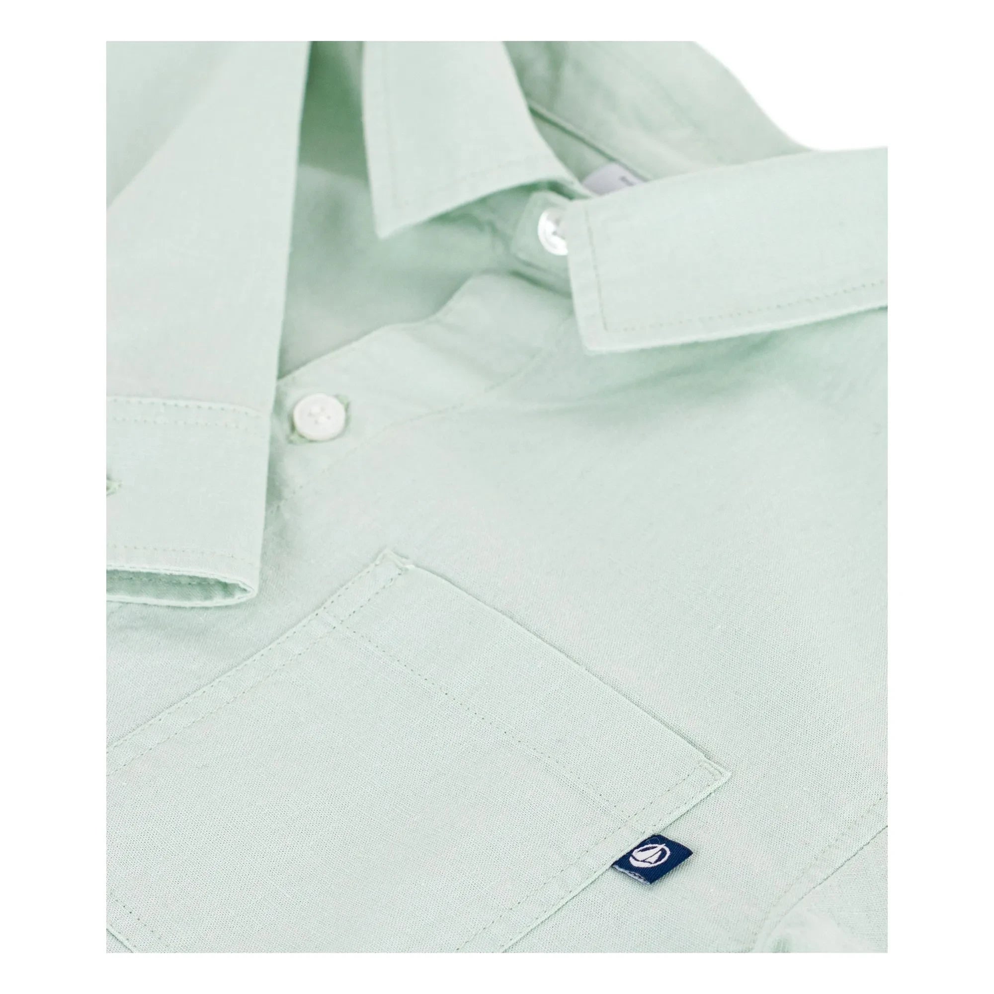 Petit Bateau - Sage | Plain Linen Shirt
