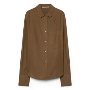Pomandère - Cotton and Wool Shirt | Brown