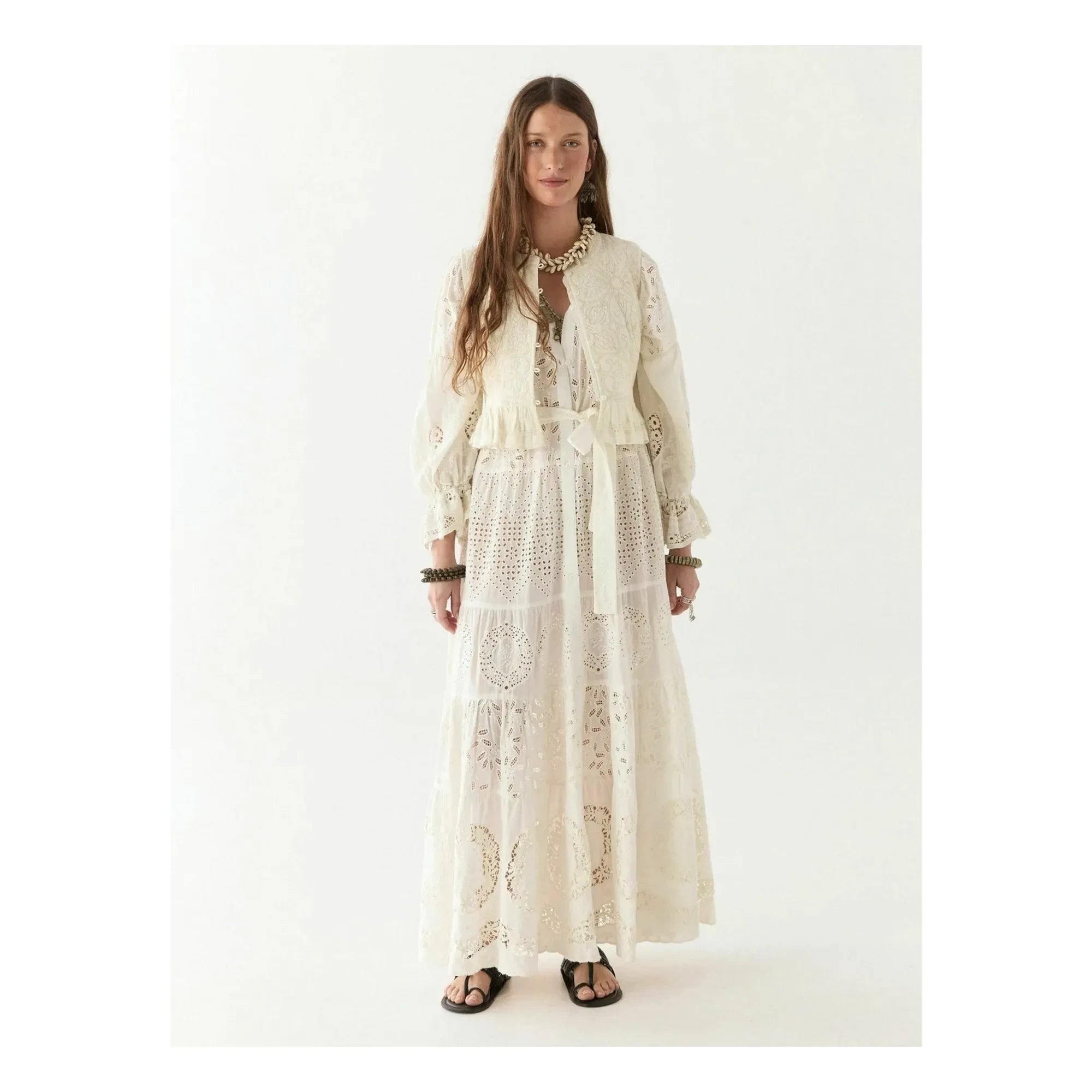 Maison Hotel - Canterbury Patch Dress Lilibet | White