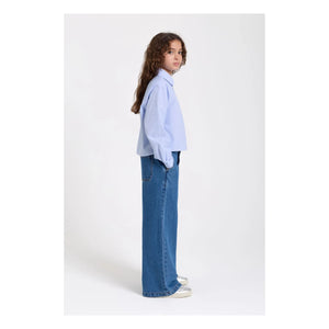 Smallable Kid - Clara Striped Short Shirt | Light Blue