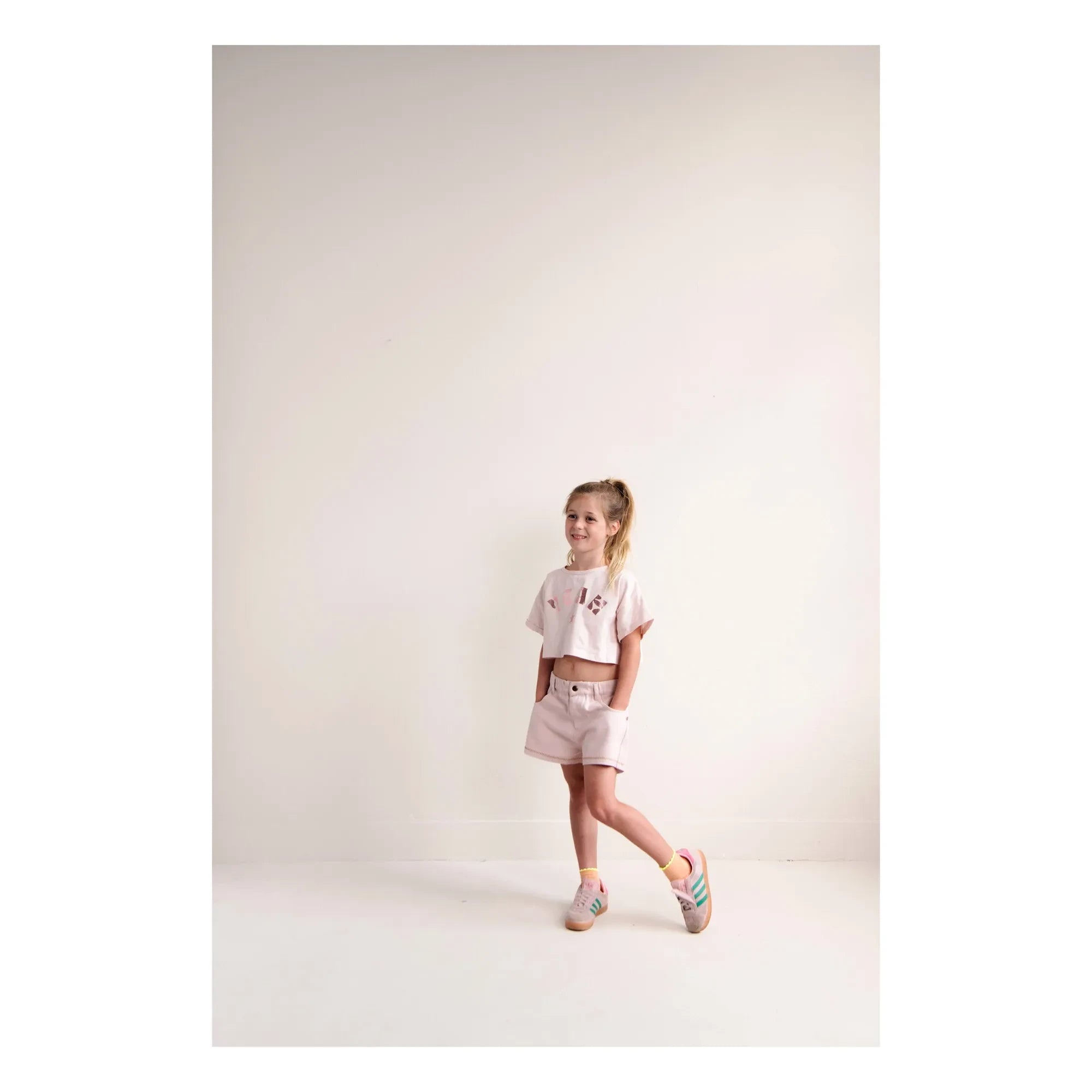 Jenest - Lizzy yes Crop T-shirt Organic cotton | Pale Pink