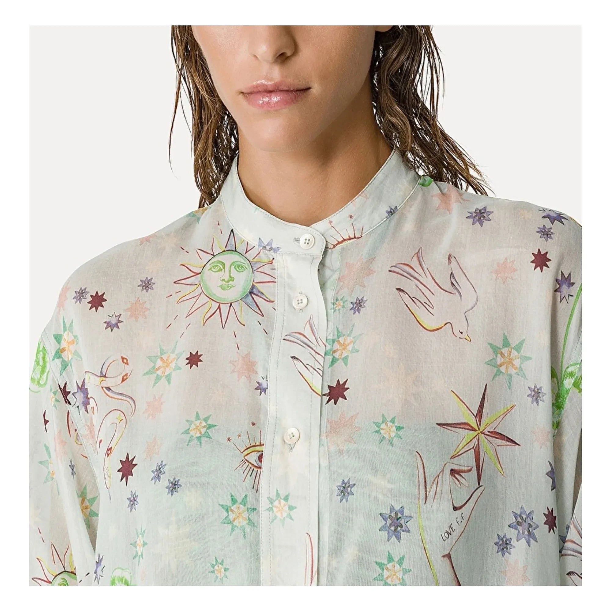 Forte Forte - Love Alchemy" Cotton and Silk Voile Oversized Shirt | Light Blue