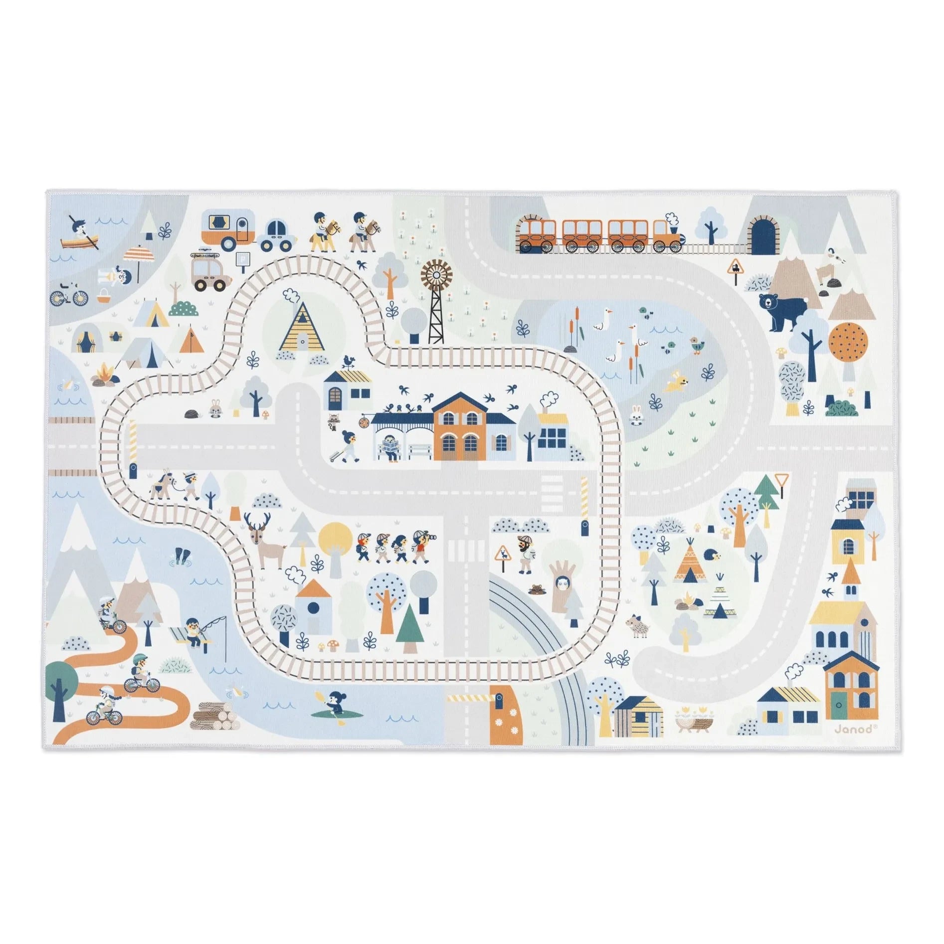 Janod - White Valley Circuit Mat - Cross Roads